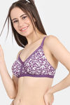 Rosaline Everyday Double Layered Non Wired 3/4th Coverage T-Shirt Bra - Winter Bloom — thumbnail 3